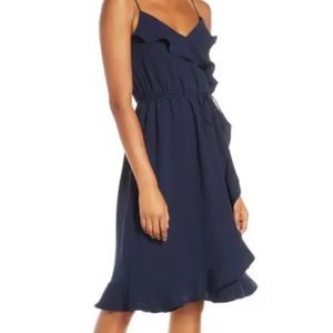 Navy J Crew Midi Dress